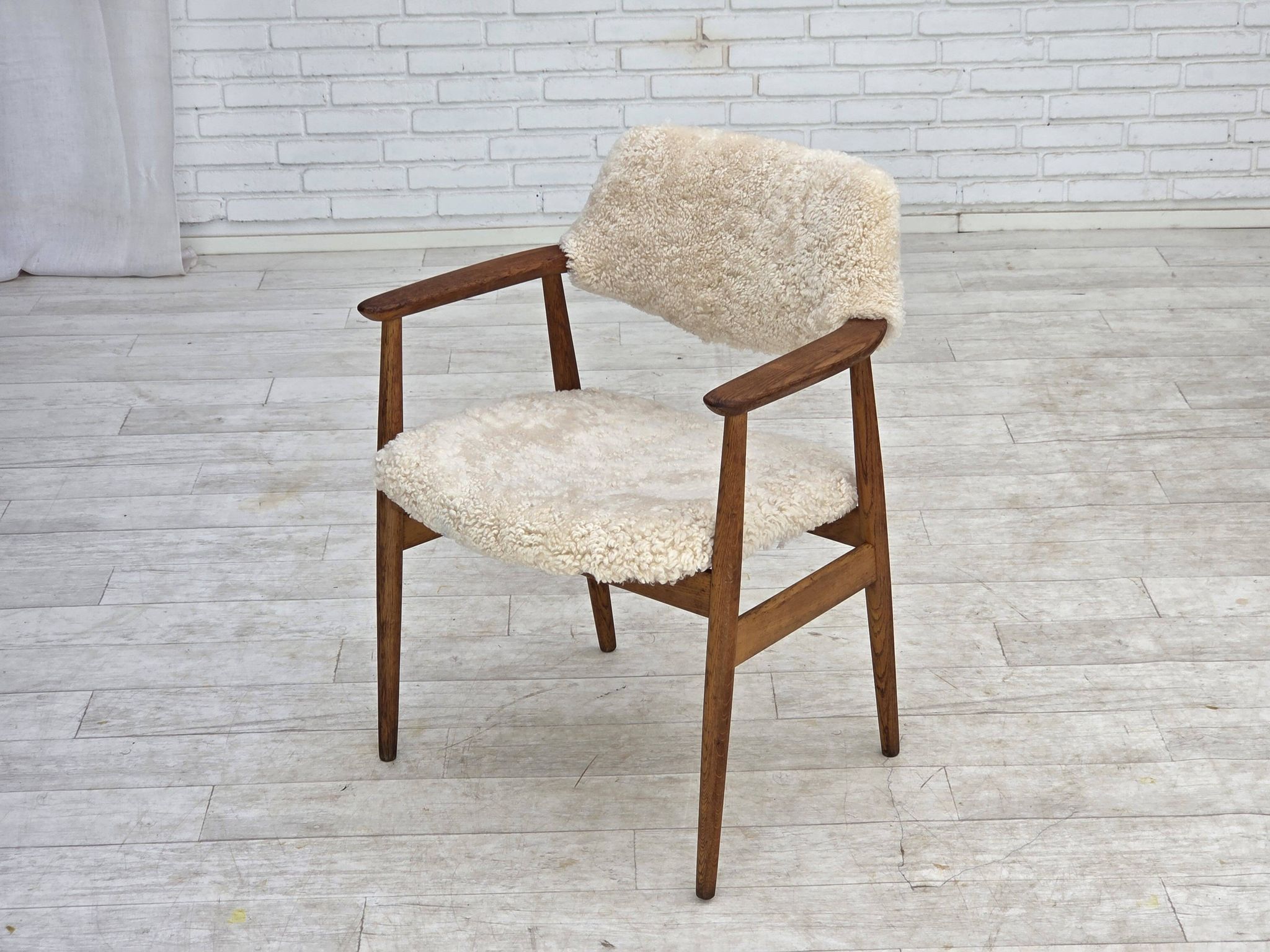 1960s, Danish design by Erik Kirkegaard, model 43, genuine sheepskin.