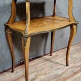 Double-top tea table in marquetry from the Napoleon III period