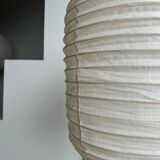 Suspension in rattan and natural japanese linen lantern shape h70 d50