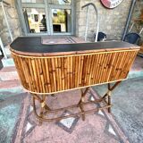 Vintage rattan bar around 1960