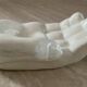 Large vintage hand tidy in iridescent enameled ceramic