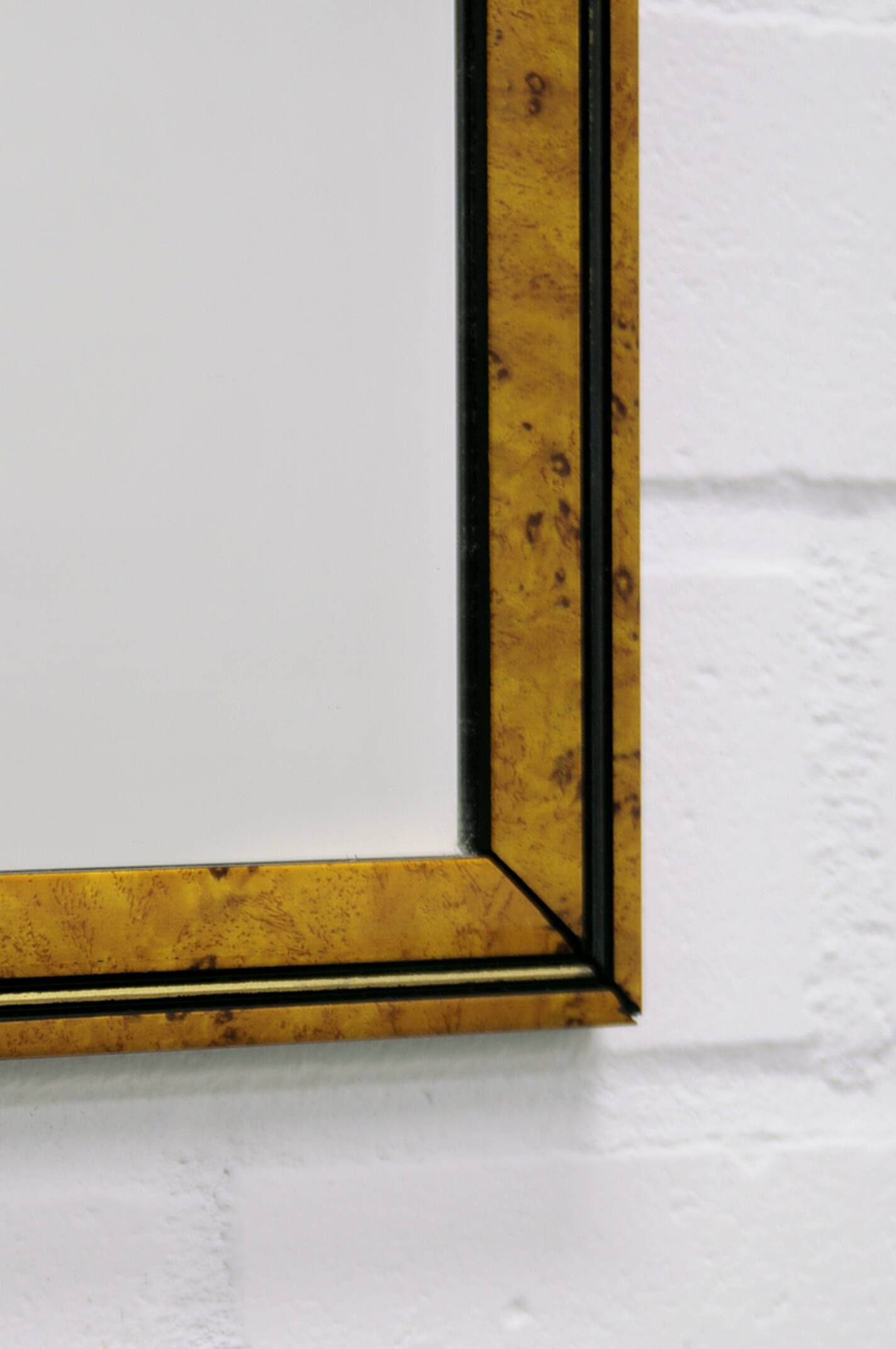 vintage ochre yellow with black square mirror