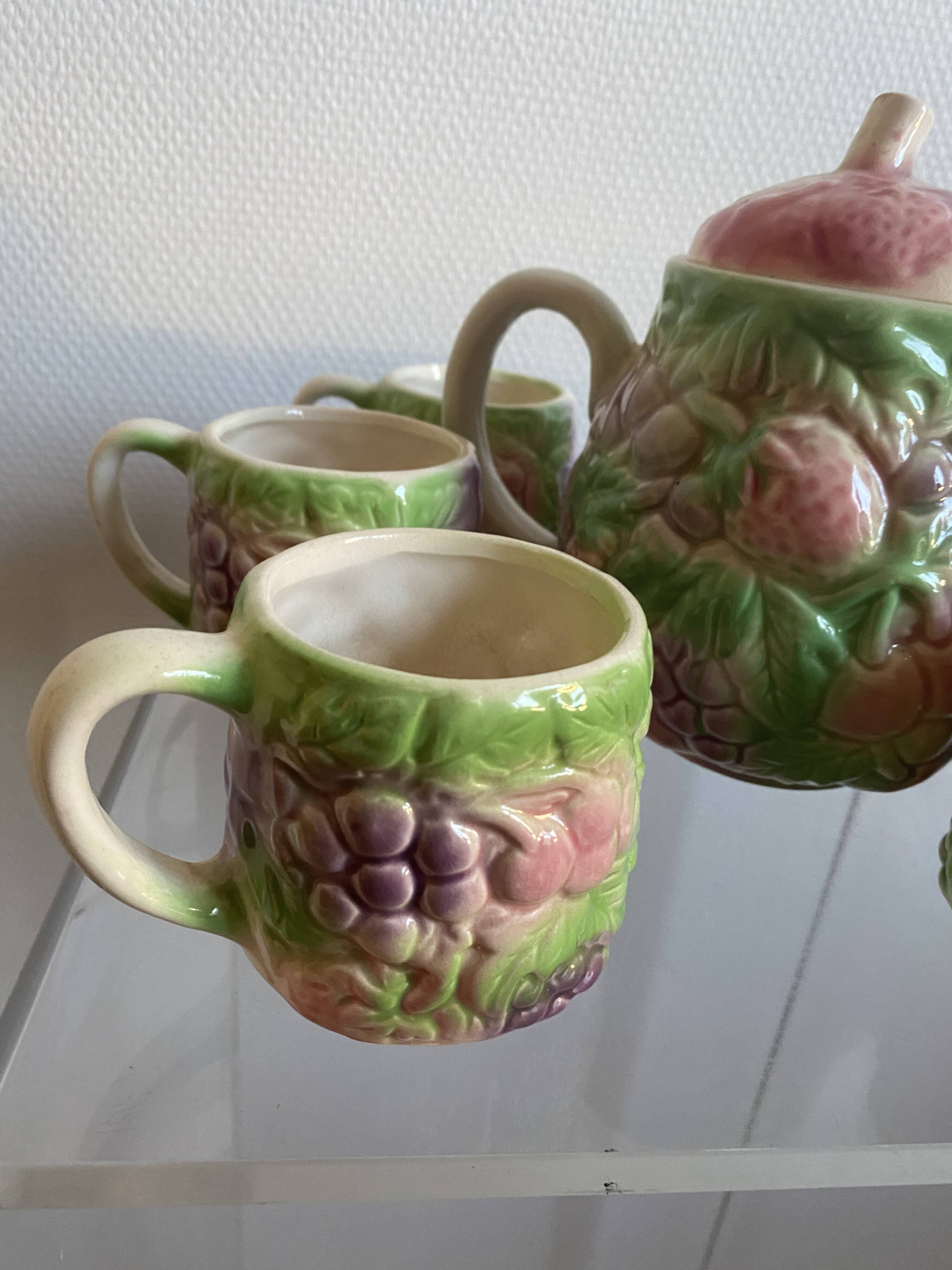 80s slip tea service