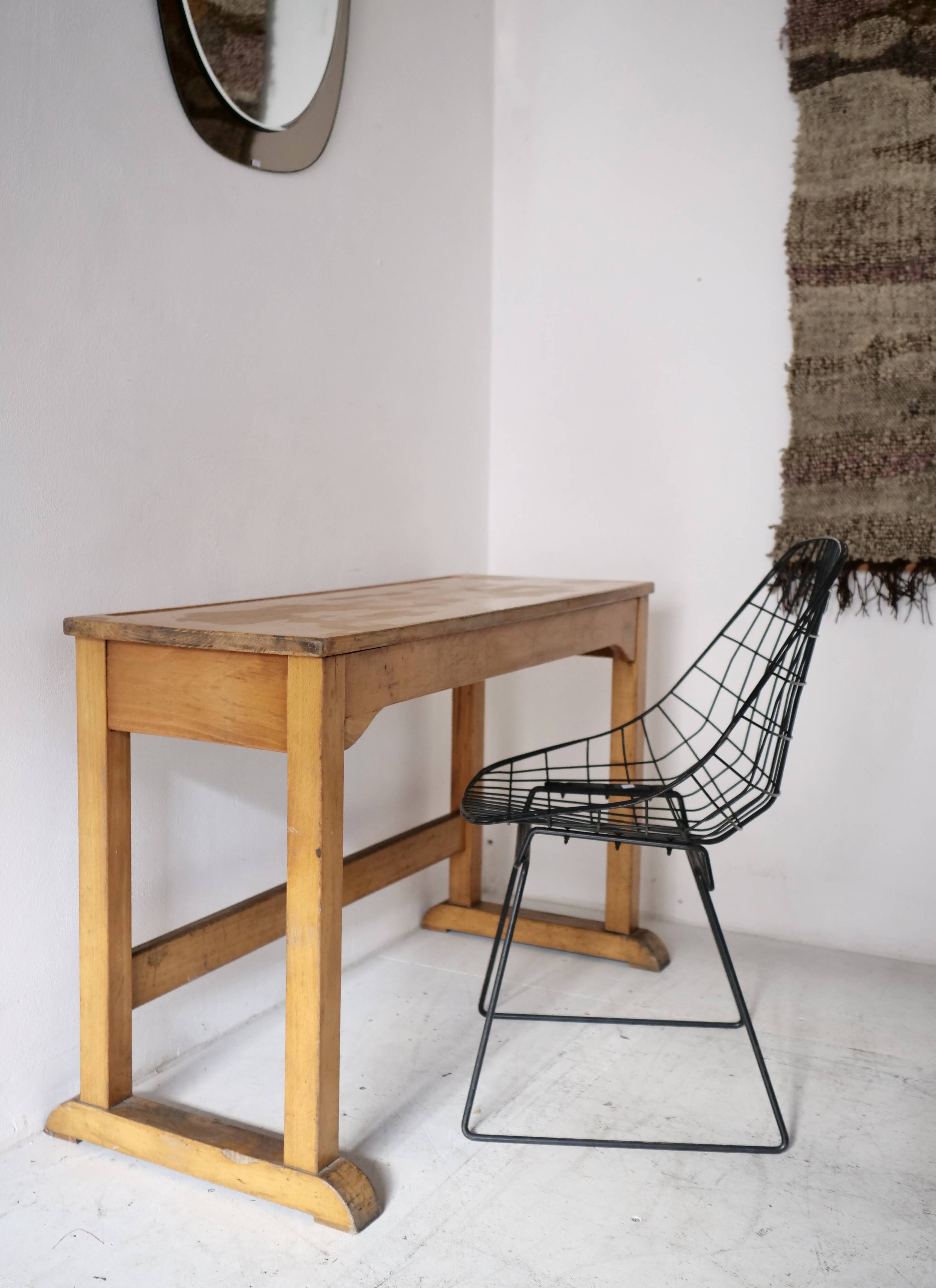 Beech desk or console from around 1930.