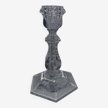 Superb Hexagonal Baccarat Crystal Candlestick From Foot To Top Signed