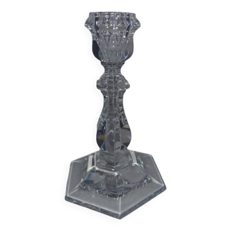 Superb Hexagonal Baccarat Crystal Candlestick From Foot To Top Signed