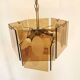 Mid Century Vistosi Smoked Glass Chandelier - Italian Pendant Light