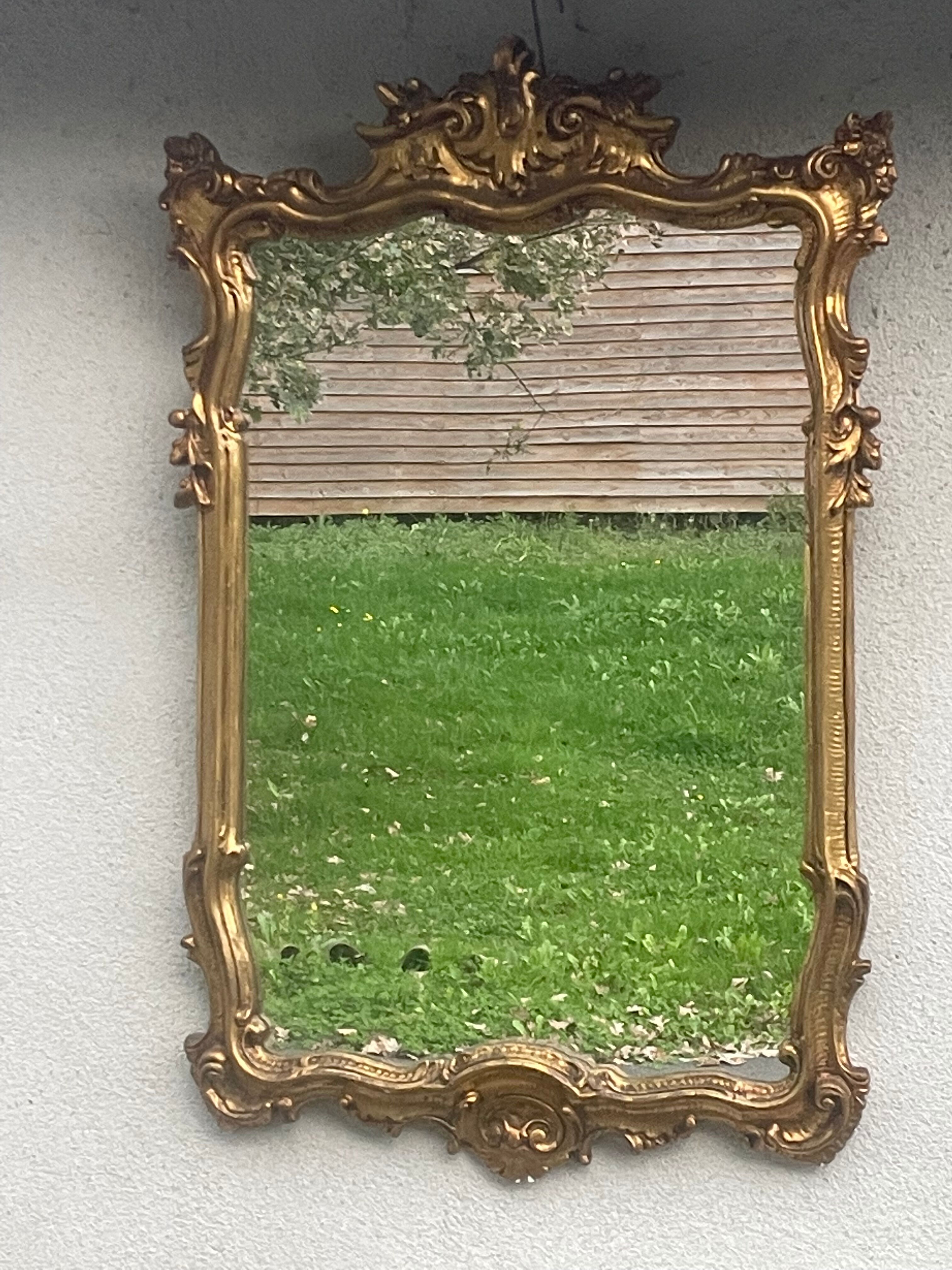 Baroque style mirror, wood and stucco