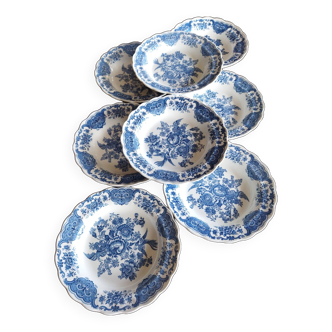8 English soup plates Ridgway "Windsor" blue