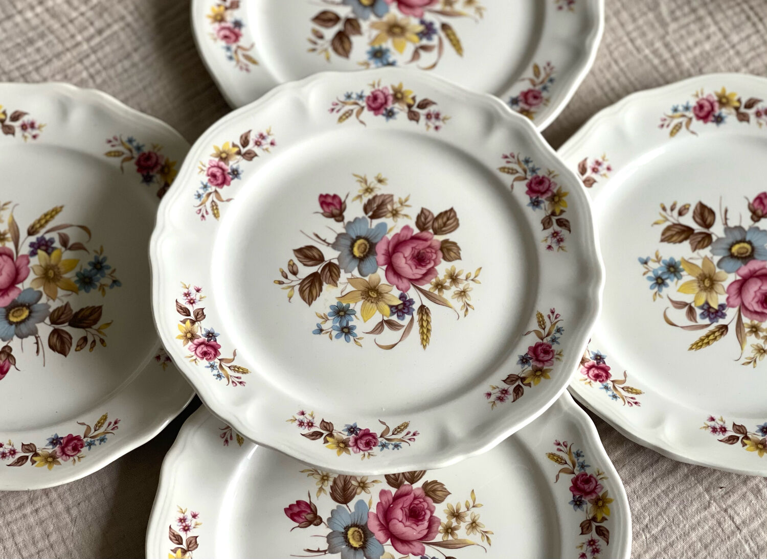 5 dessert plates Orchies Moulin des Loups