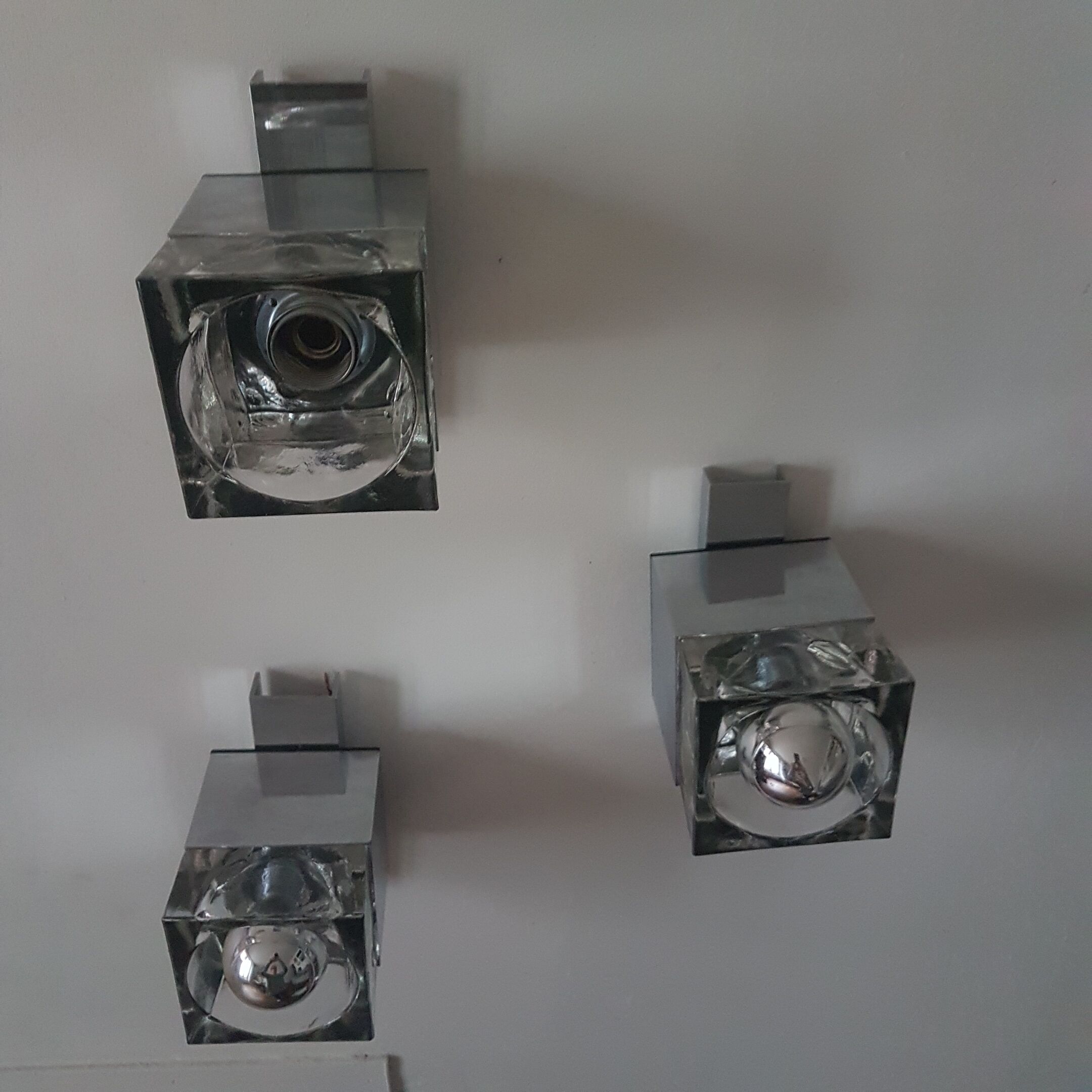 Set of 3 sconces 1970 Sciolari