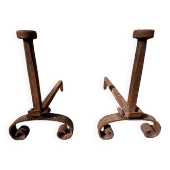 Paire de chenets ancien