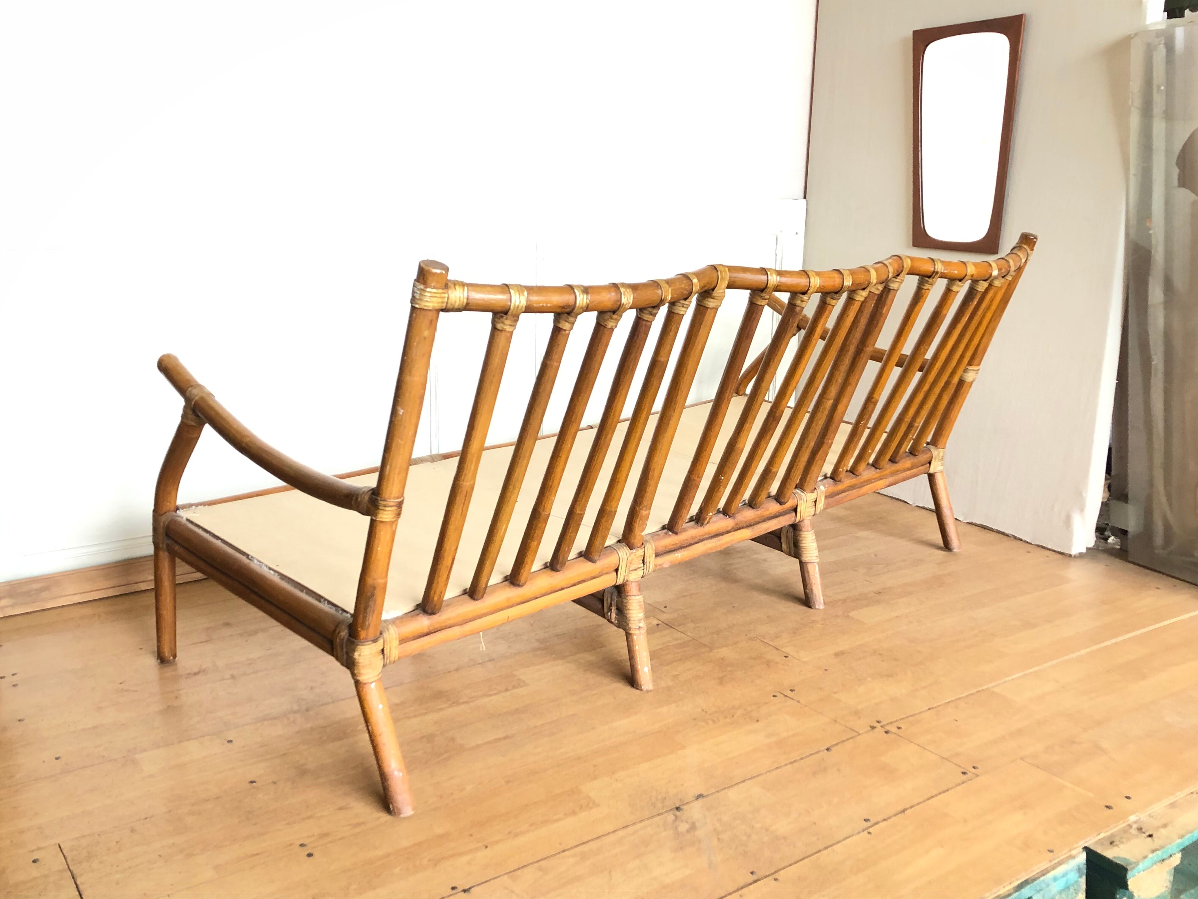Banquette rotin vintage