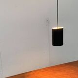 Minimalist cylindrical pendant light from the mid-century in metal by Eila & John Meiling for Louis Poulsen, set of 3.