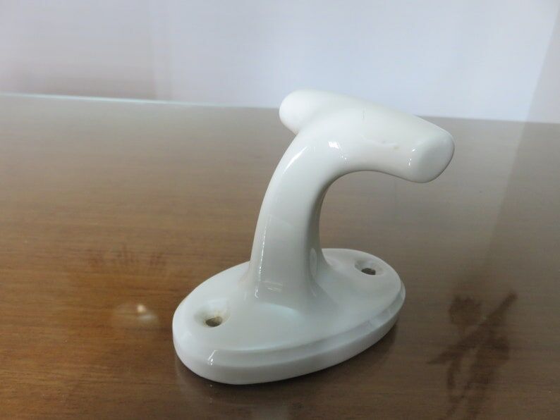 White porcelain hook Art Deco 30s 40s