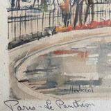 Lithograph Paris - The Pantheon