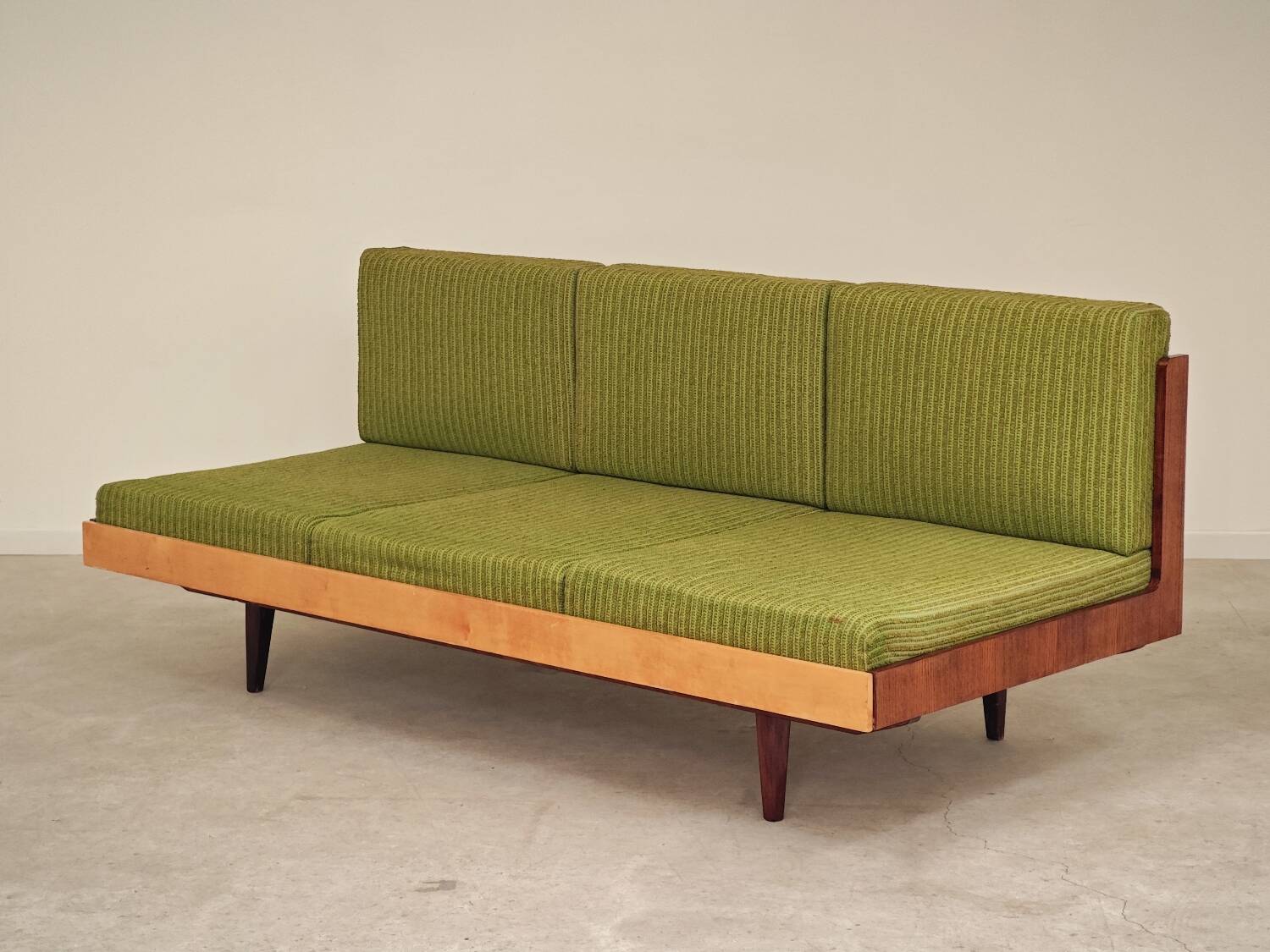 Jitona Sobeslav 1970s Green Fabric Folding Sofa