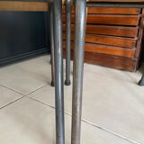 Pair of wooden and metal children's chairs