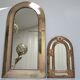 Two 70s patinated brass mirrors