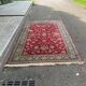 Burgundy genuine wool Persian-style rug from Belgium 200x300cm
