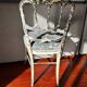 Chaise Napoléon III restaurée bleu gris floral