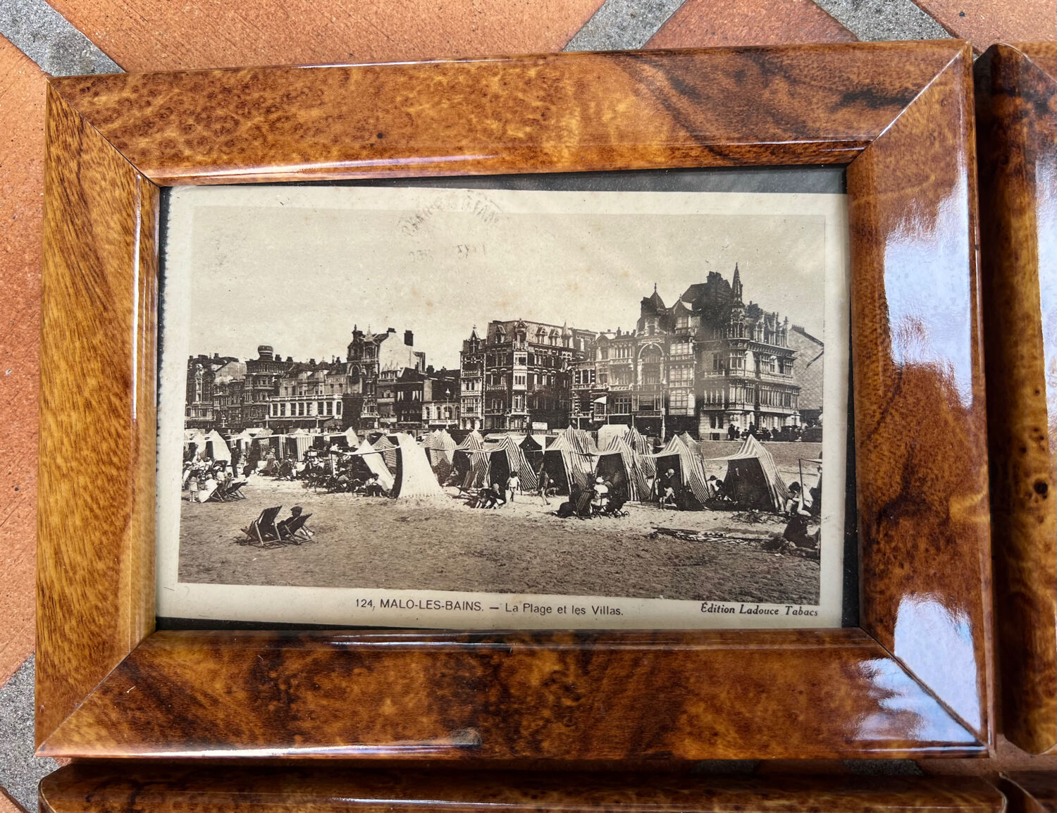 Set of 4 old postcard frames