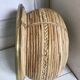 Cache-pot rotin et laiton vintage