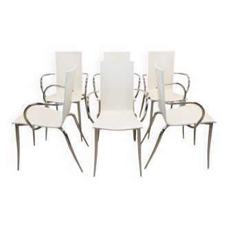 Set of 6 Philippe Starck Olly Tango chairs