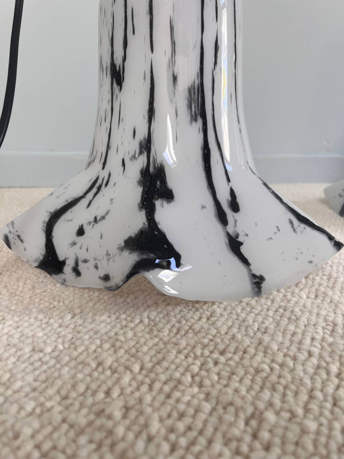 Glass pendant lights by Peill & Putzler, Petunia model 1970