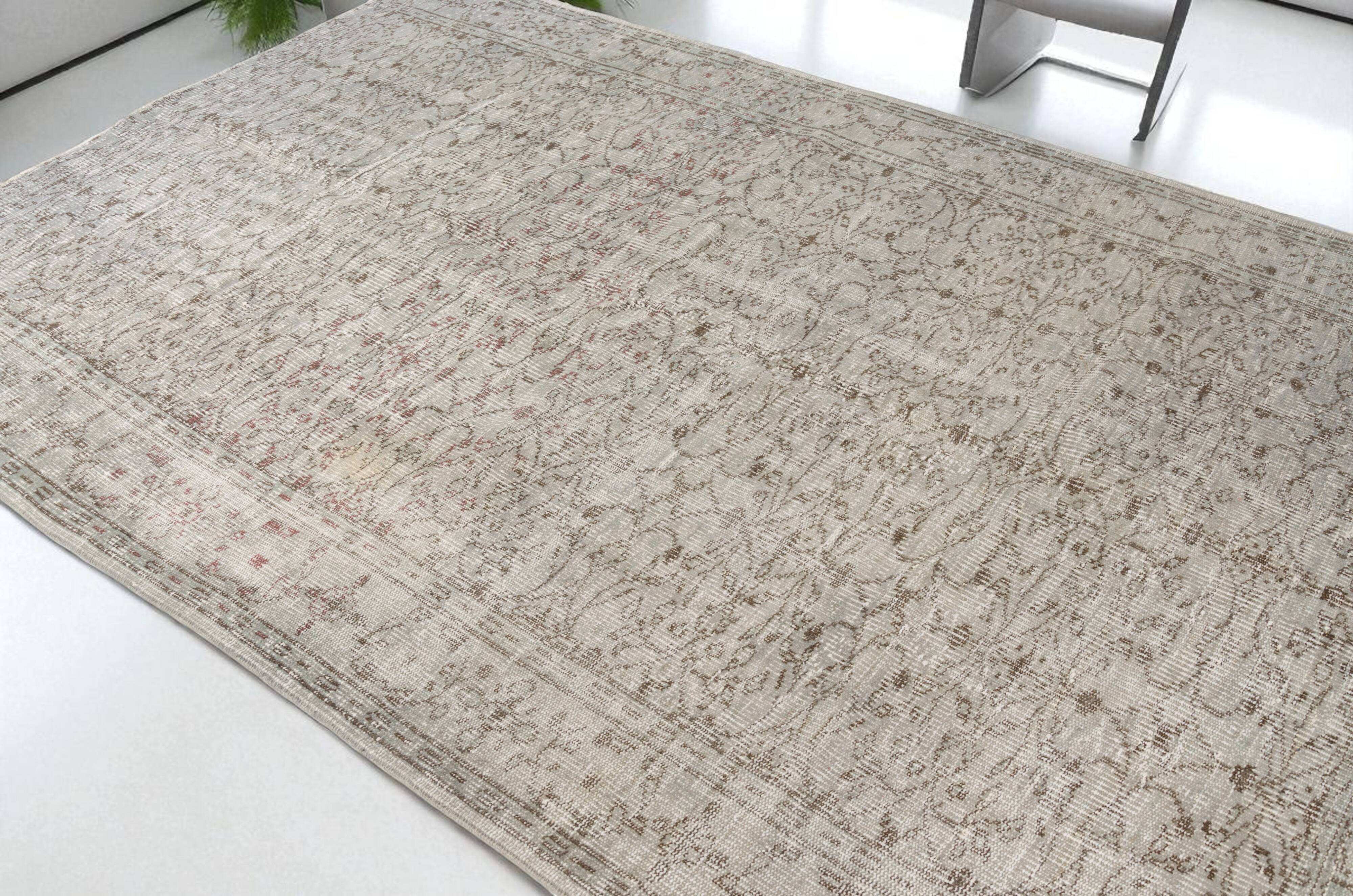 Grey Vintage Antique Wool Rug sku2384