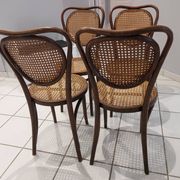 Suite of 4 chairs Bistrot cannage ZMP Radomsko for Thonet 1950s