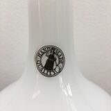 Duo of soliflore vases in white blown glass