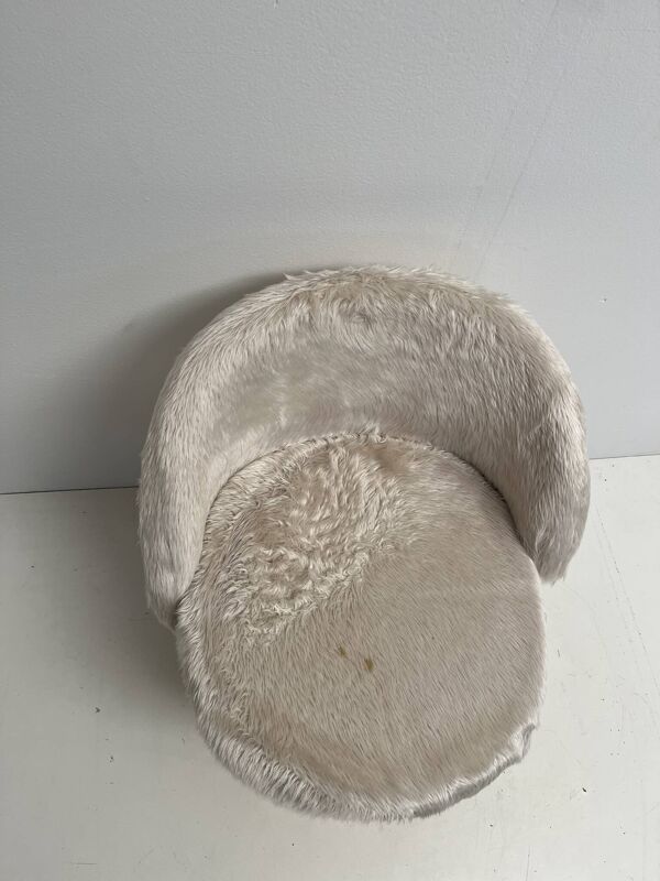 Fauteuil chaise  vintage 1960 moumoute