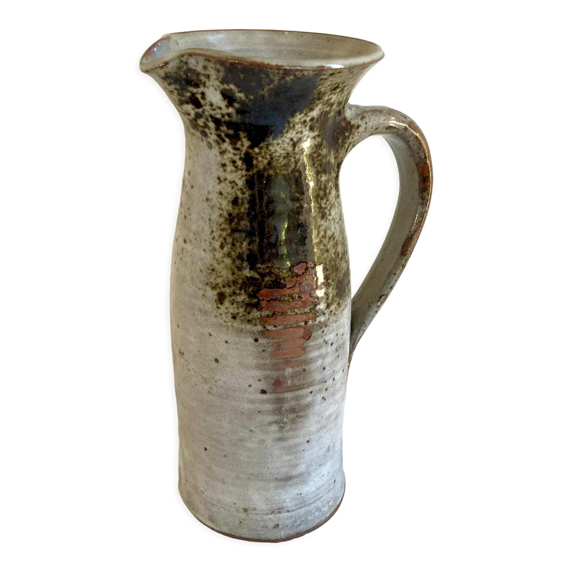 Pichet stoneware vase signed Thierry and Chantal Robert - Sanded on the Loir - 1970
