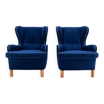 Wingback armchairs, Northern Europe, mid-20th century.