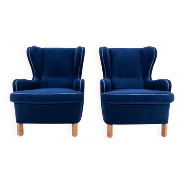 Wingback armchairs, Northern Europe, mid-20th century.