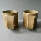 2 stoneware mugs Arts Ceram Grands fires, Puisaye sandstone