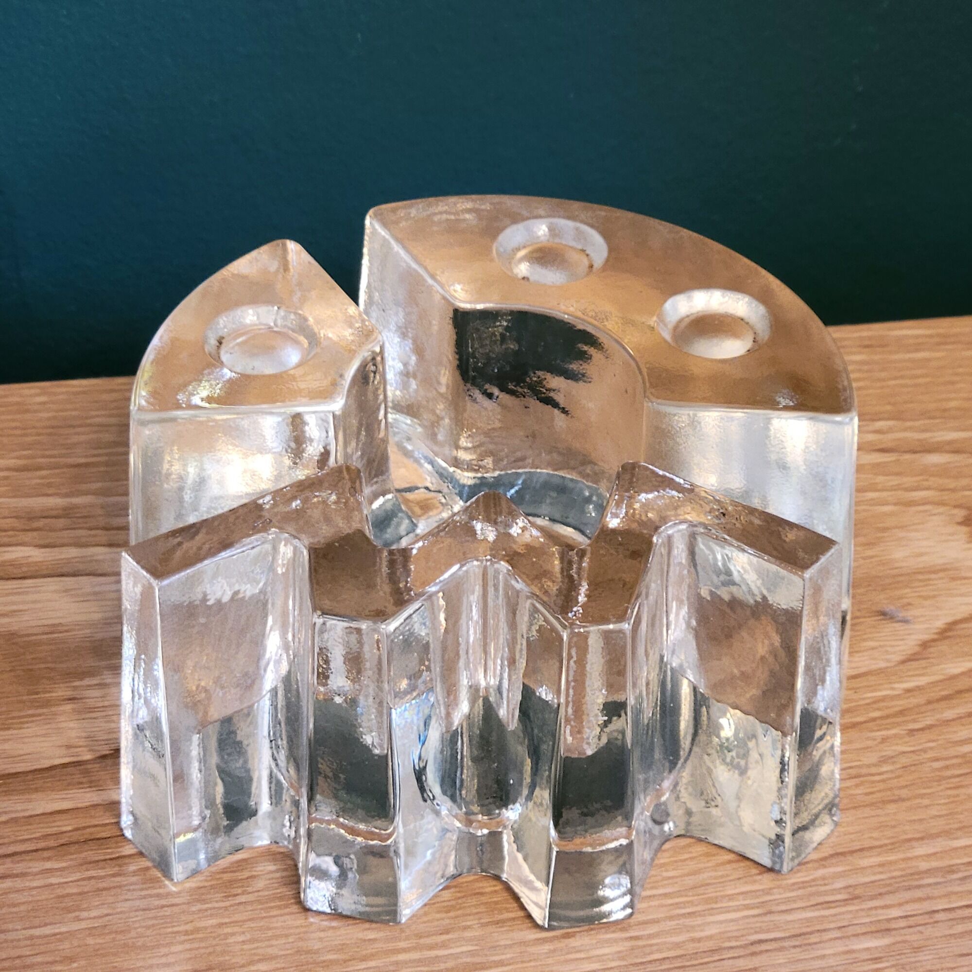 Warmer press paper photophore candle holder LA VIDA glass pressed design