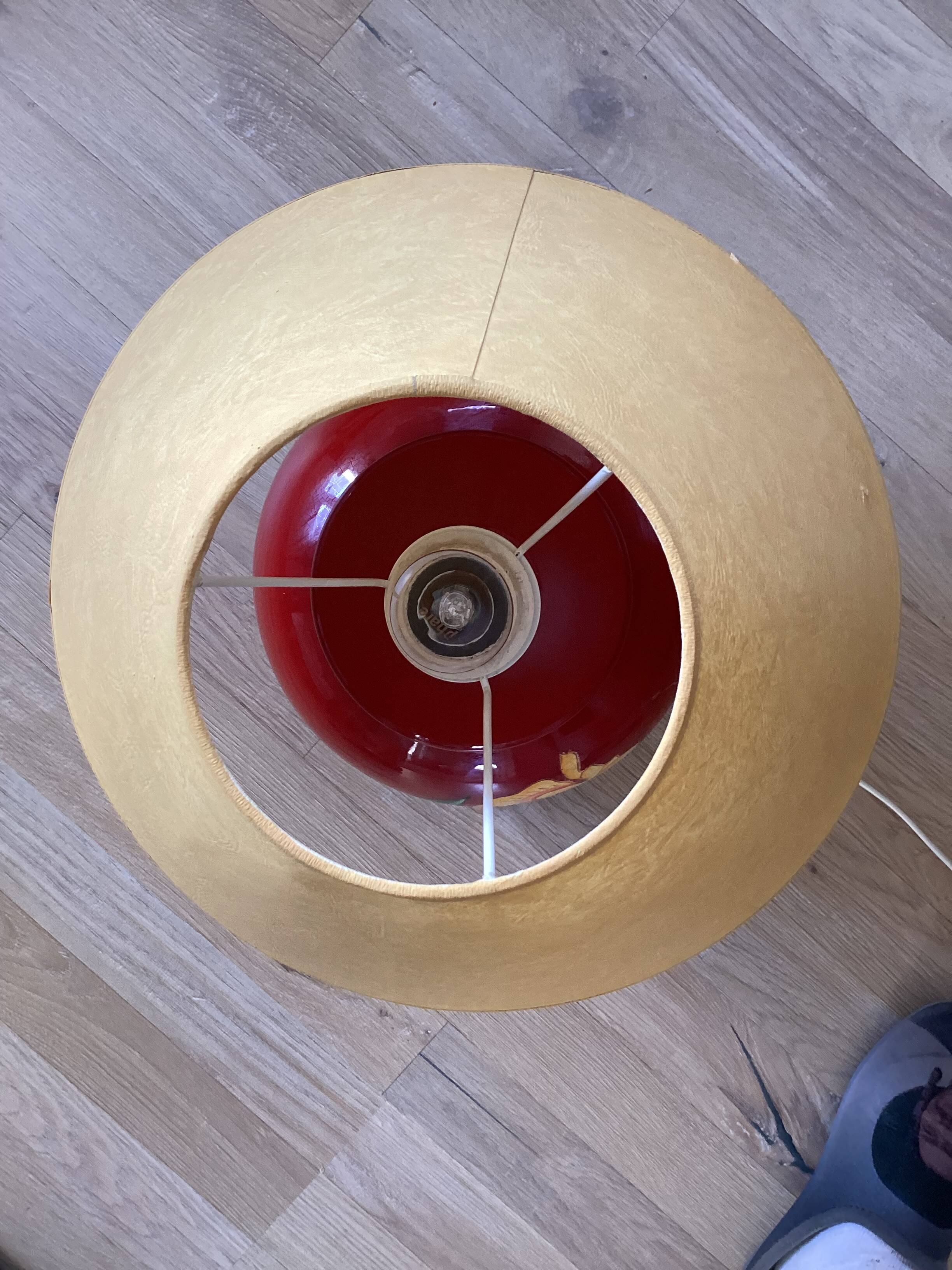 Ceramic table lamp signed hand painted dimensions: height -44cm- diameter -24cm-