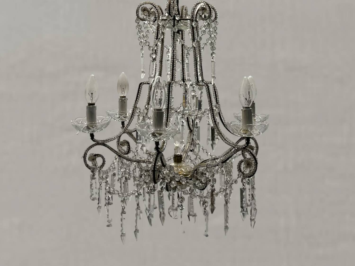Vintage Crystal Beaded Chandelier