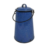 Blue enamelled milk pot