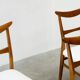 Set of six walnut Lübke dining chairs