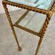 Antique console table in twisted gilded brass and glass Italian design from the 60s vintage table