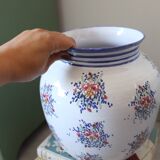 Large painted ceramic flower vase