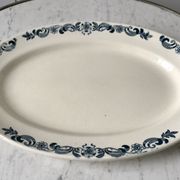 Oval flat terre de fer longchamp model "asti" late nineteenth
