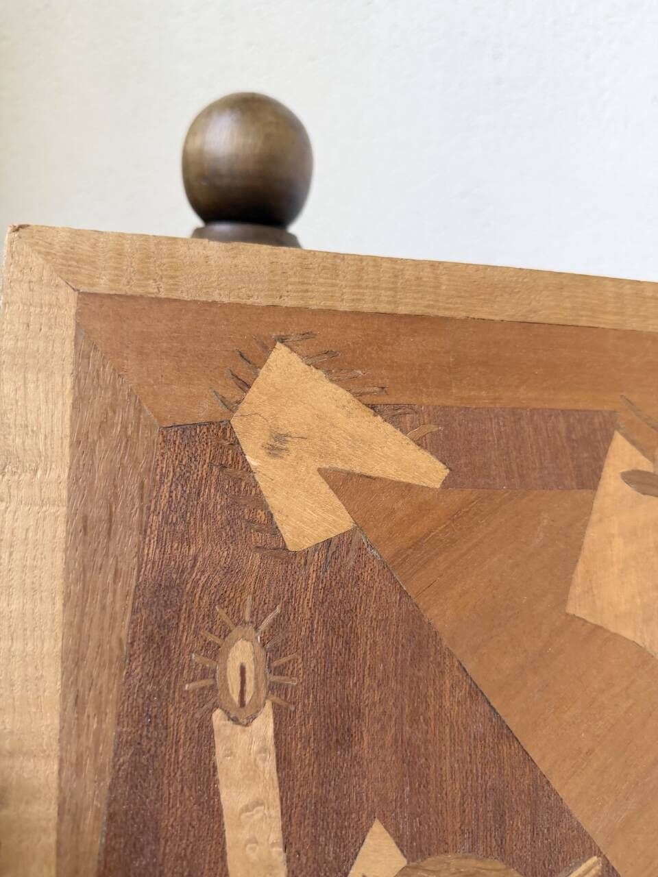 Wood marquetry panel Picasso
