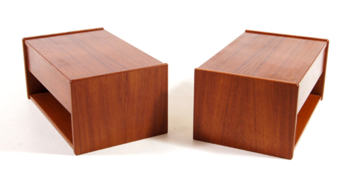 Pair of wooden bedsides