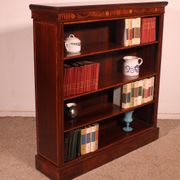 open mahogany library with inlays - 19th century