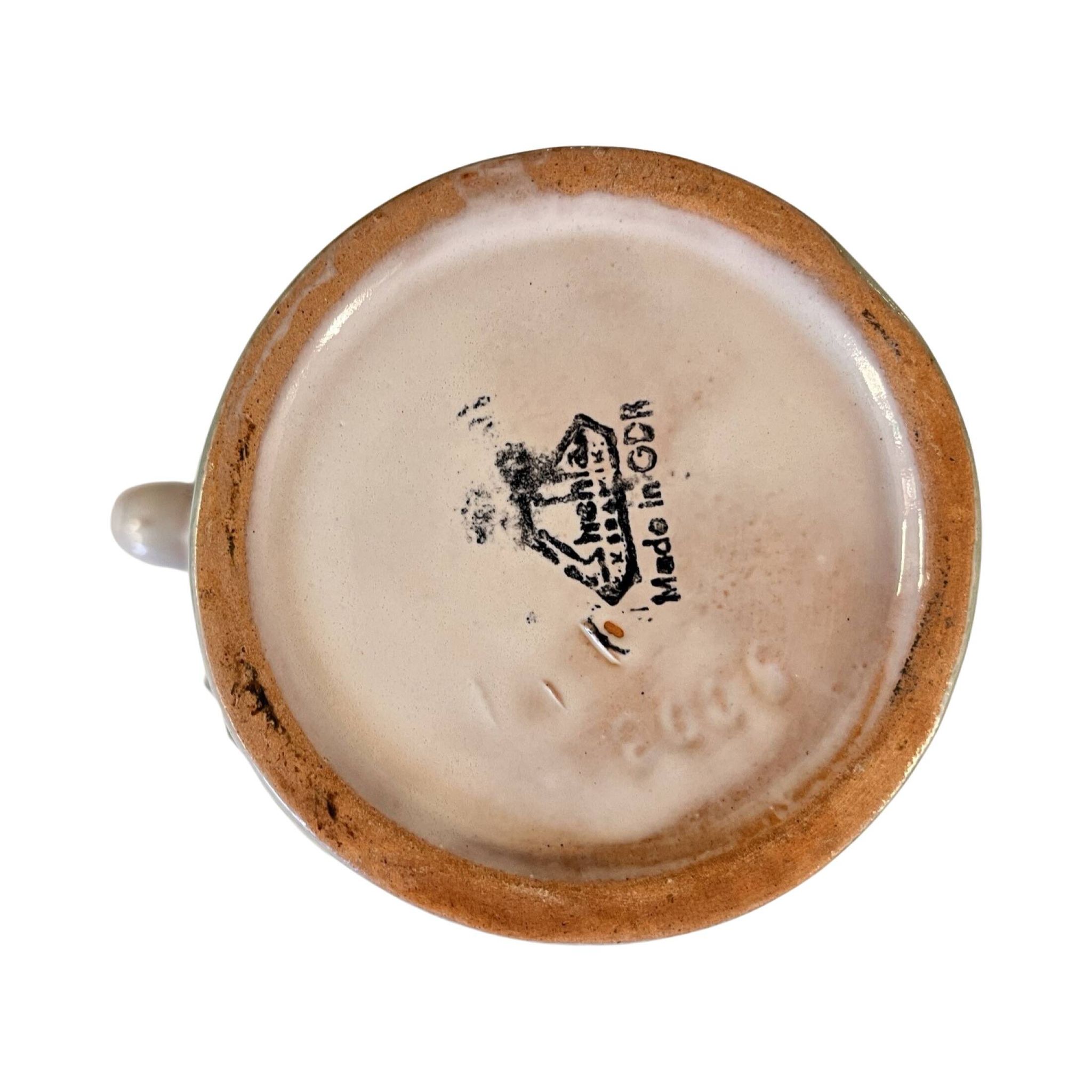 Ceramic jug with handle, Strehla Keramik, Germany, 1970s.