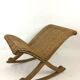 Vintage rattan rocking footrest